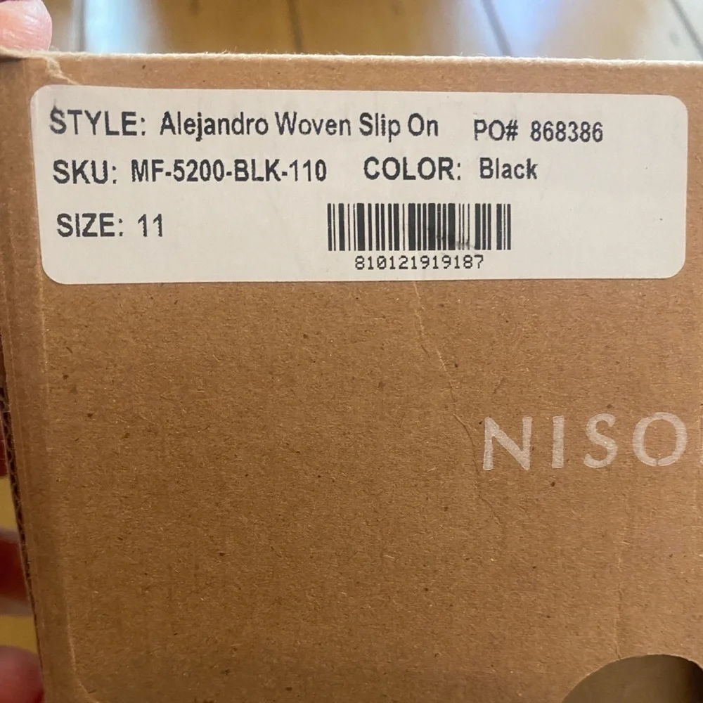 Men’s Black Leather Alejandro Nisolo Slip On Woven Loafers New Size 11 in box